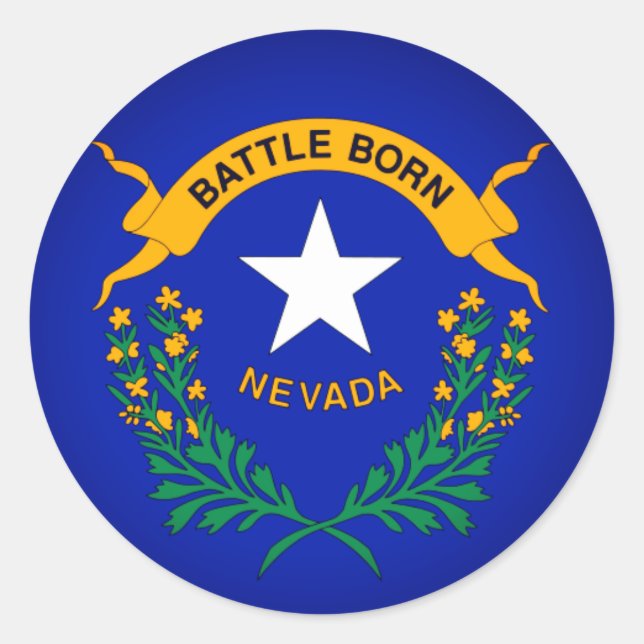 Flag of Nevada (detail) Classic Round Sticker (Front)