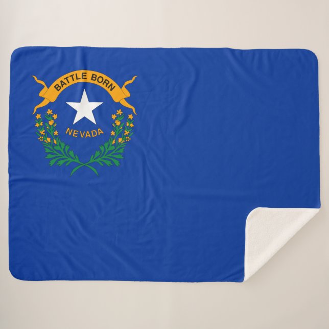 Flag of Nevada Sherpa Blanket (Front (Horizontal))