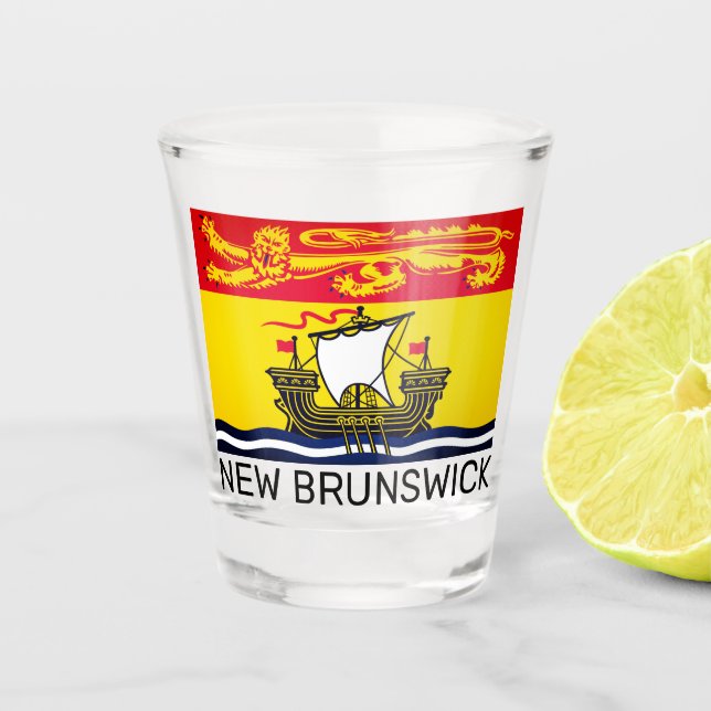 Flag of New Brunswick, Canada Shot Glass (Front)