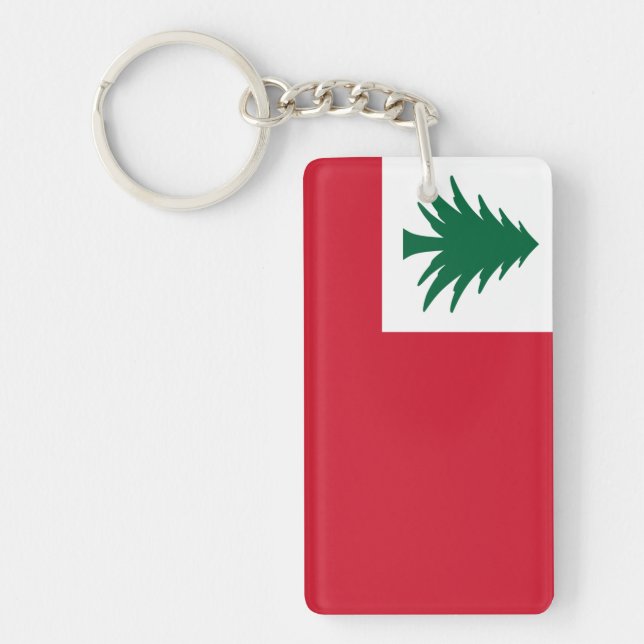 Flag of New England (pine only) - unofficial  Keyc Key Ring (Front)