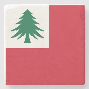 Flag of New England (pine only) - unofficial Stone Coaster