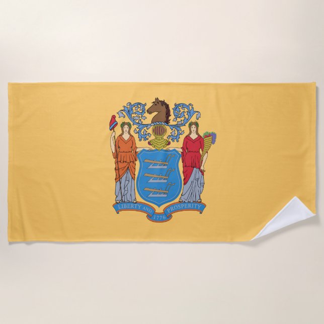 Flag of New Jersey Beach Towel (Front)