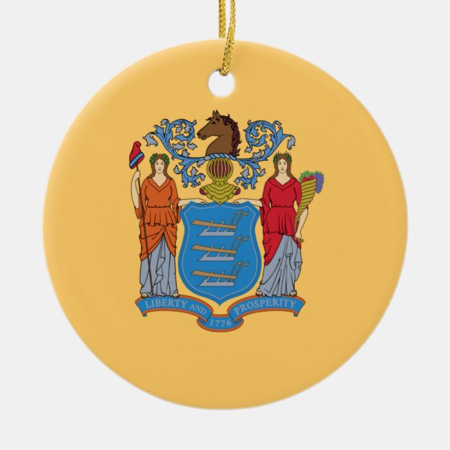 Flag of New Jersey Ceramic Ornament (Front)