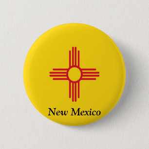 Flag of New Mexico 6 Cm Round Badge