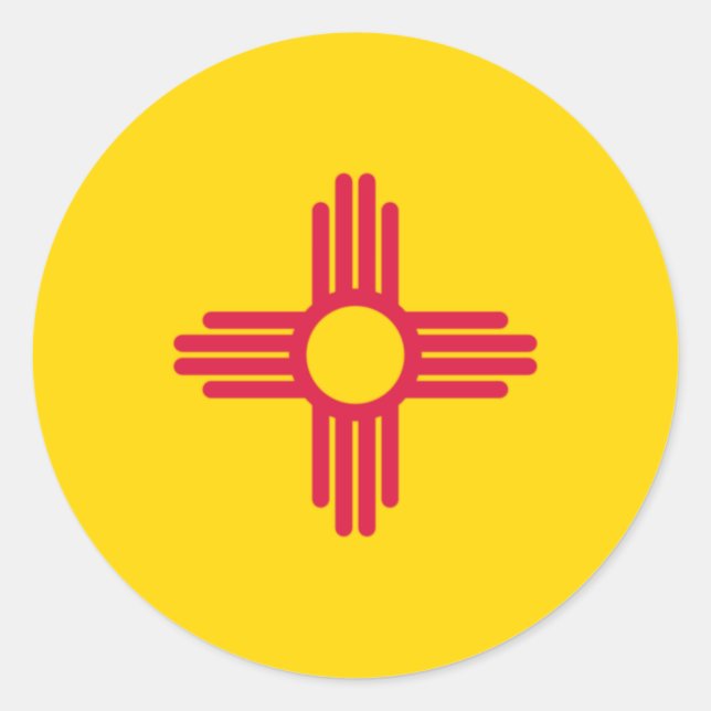 Flag of New Mexico Classic Round Sticker (Front)