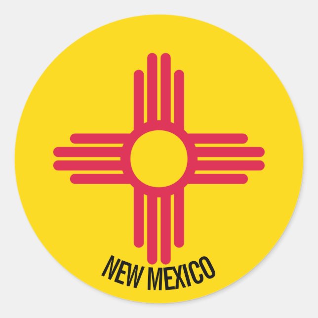 Flag of New Mexico Classic Round Sticker (Front)