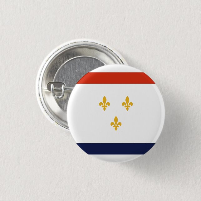Flag of New Orleans 3 Cm Round Badge (Front & Back)