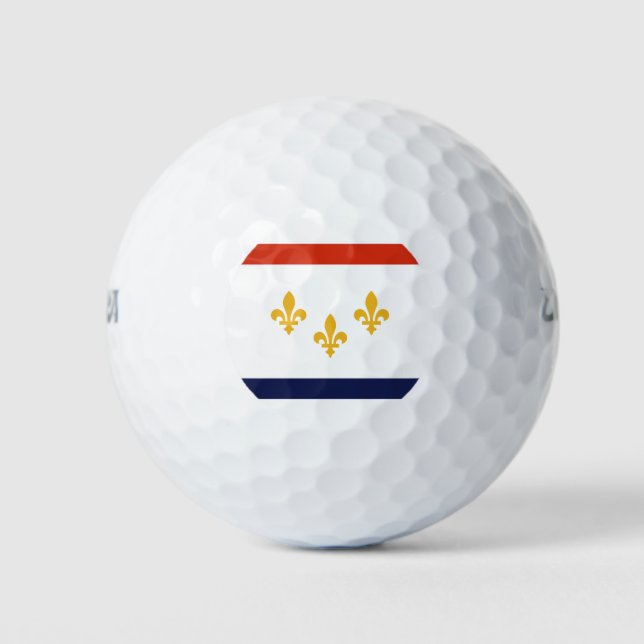 Flag of New Orleans, Louisiana Golf Balls (Front)