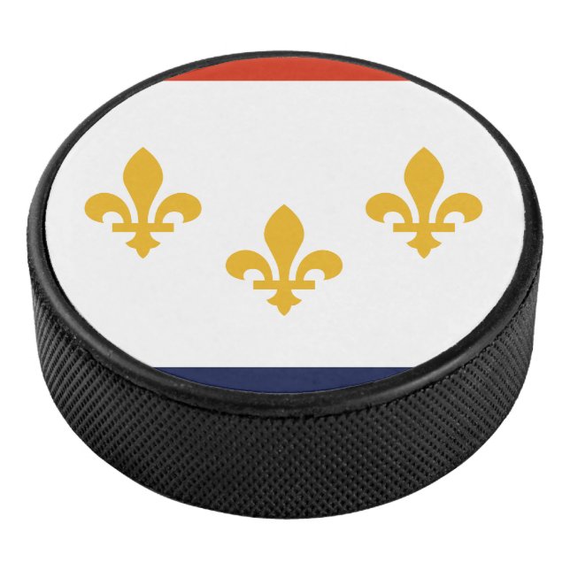 Flag of New Orleans, Louisiana Hockey Puck (3/4)