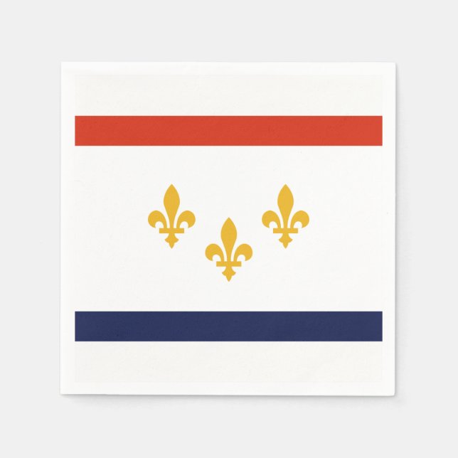 Flag of New Orleans, Louisiana Paper Napkins (Front)