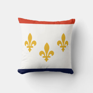 Flag of New Orleans, Louisiana Throw Pillow