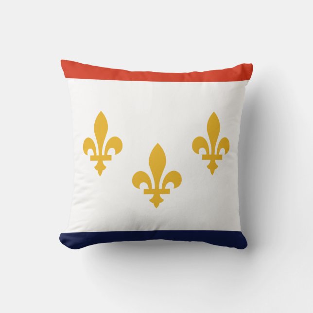 Flag of New Orleans, Louisiana Throw Pillow (Front)