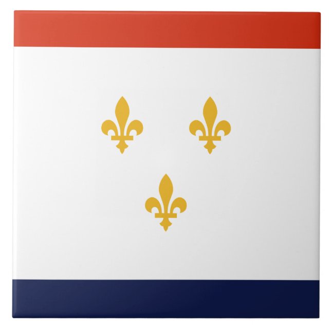 Flag of New Orleans (Louisiana, USA) Ceramic Tile (Front)