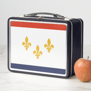 Flag of New Orleans, Louisiana Wham-O Frisbee Metal Lunch Box