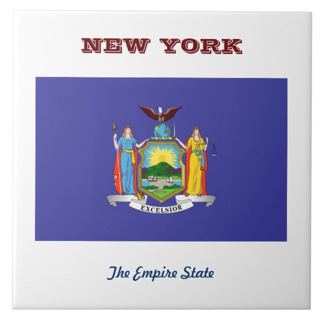 Flag of New York Ceramic Tile (Front)