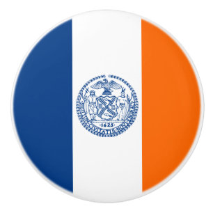 Flag of New York City Ceramic Knob