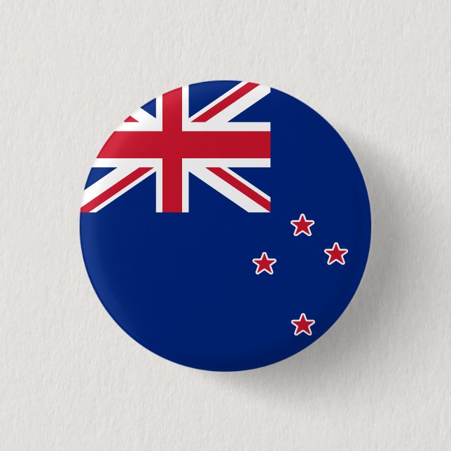 Flag of New Zealand 3 Cm Round Badge (Front)