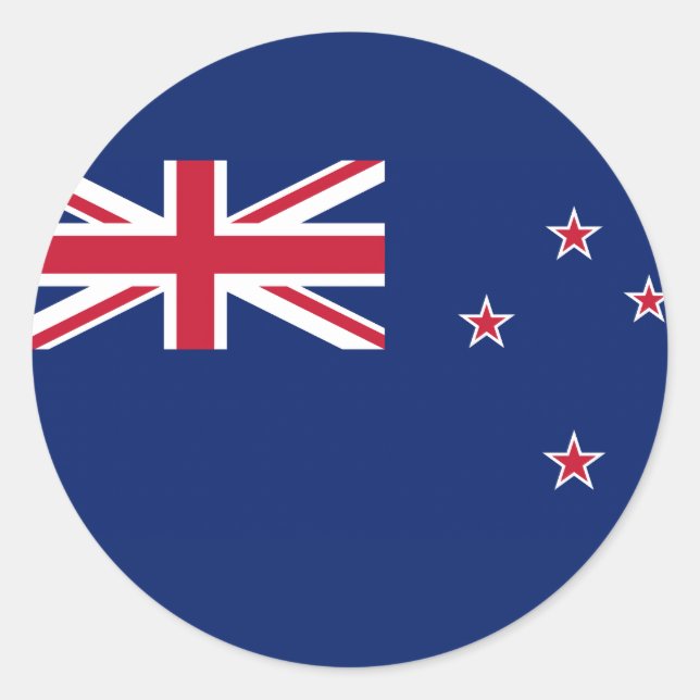Flag of New Zealand Classic Round Sticker (Front)
