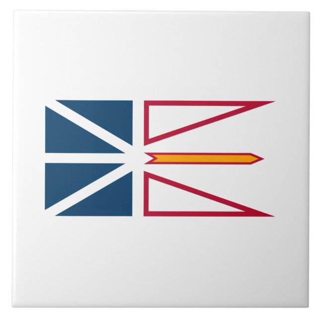 Flag of Newfoundland and Labrador (Canada) Ceramic Tile (Front)
