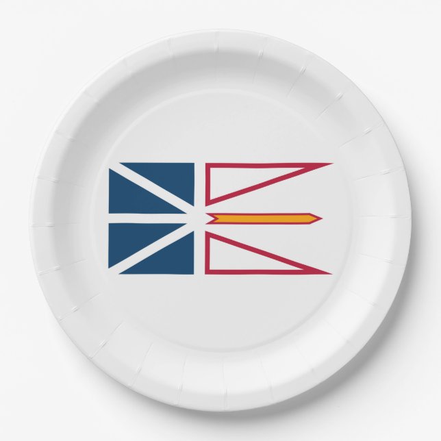 Flag of Newfoundland and Labrador (Canada) Paper Plate (Front)