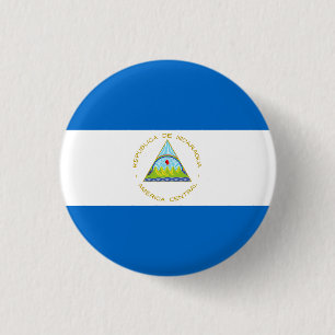 Flag of Nicaragua 3 Cm Round Badge