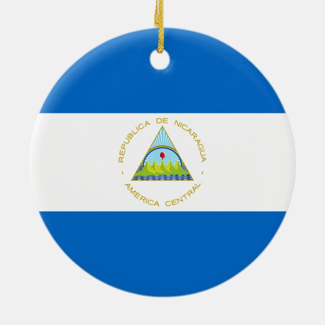 Flag of Nicaragua Ceramic Ornament (Back)