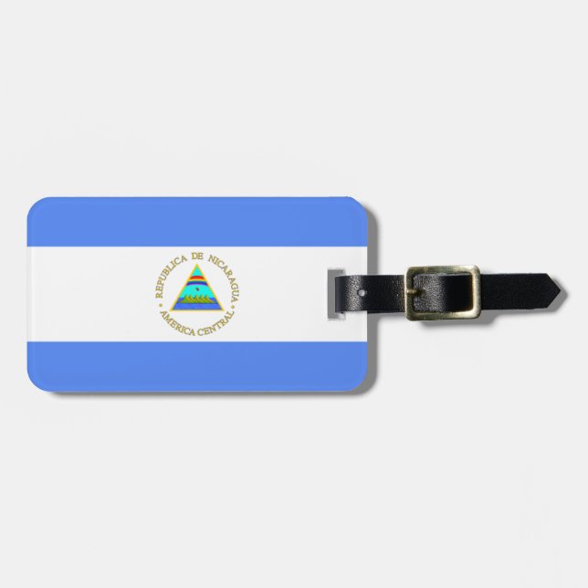 Flag of Nicaragua Easy ID Personal Luggage Tag (Front Horizontal)