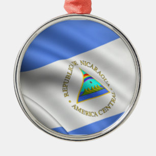 Flag of Nicaragua Premium Round Ornament