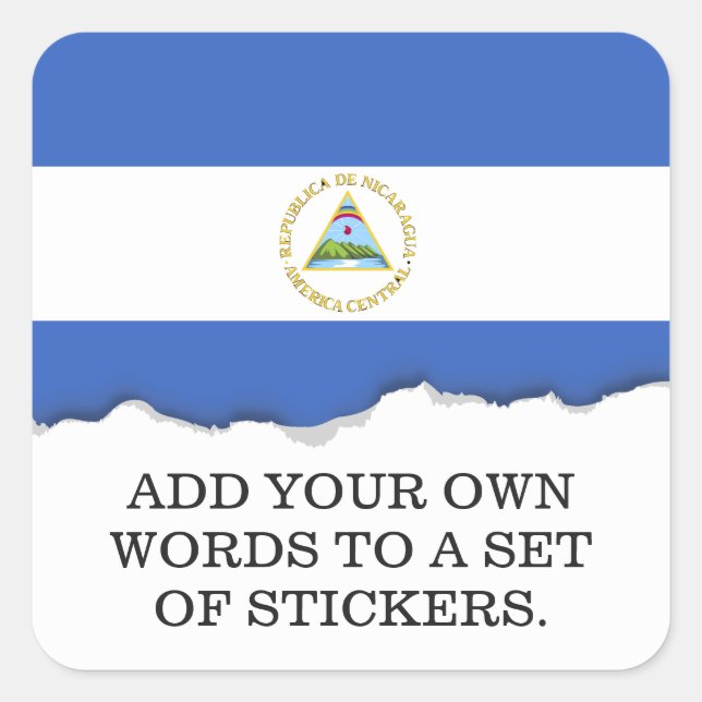 Flag of Nicaragua Square Sticker (Front)