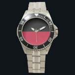 Flag of Nijmegen Watch<br><div class="desc">Flag of Nijmegen,  The Netherlands
The flag consists of two horizontal stripes of equal width,  the upper one black and the lower one red</div>