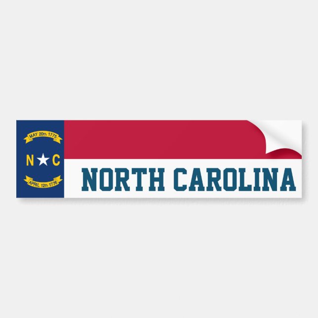 Flag of North Carolina Bumper Sticker (Front)