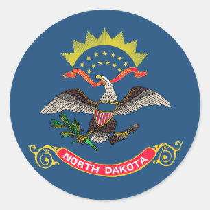 Flag of North Dakota Classic Round Sticker