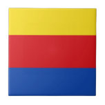 Flag of North Holland Tile<br><div class="desc">Flag of North Holland,  a province in The Netherlands.  The flag consists of three horizontal stripes yellow,  red and blue.</div>