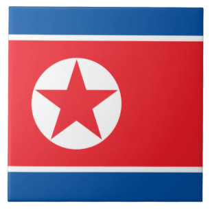 Flag of North Korea (DPRK) Ceramic Tile