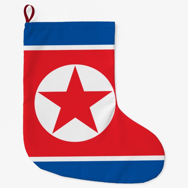 Flag of North Korea (DPRK) Large Christmas Stocking (Front)