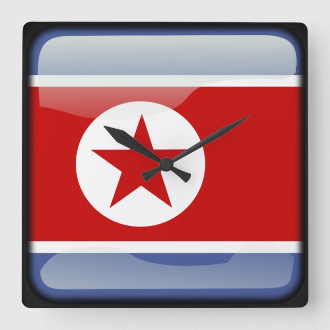 Flag of North Korea Square Wall Clock (Front)