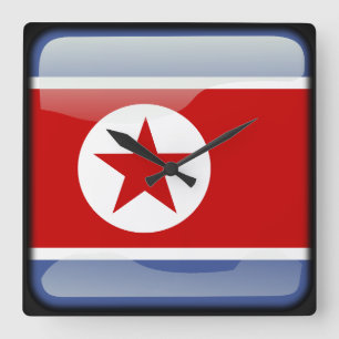 Flag of North Korea Square Wall Clock