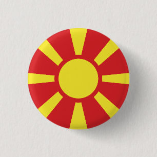 Flag of North Macedonia 3 Cm Round Badge