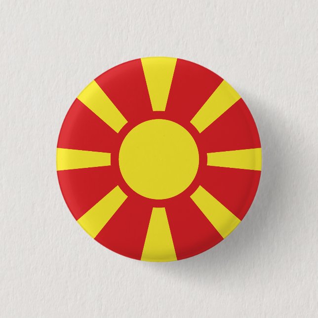 Flag of North Macedonia 3 Cm Round Badge (Front)