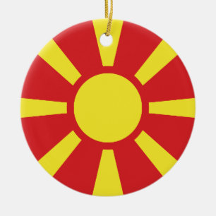 Flag of North Macedonia Ceramic Ornament