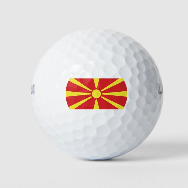 Flag of North Macedonia Golf Balls (Front)