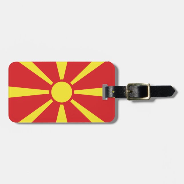 Flag of North Macedonia Luggage Tag (Front Horizontal)