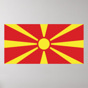 Flag of North Macedonia Poster