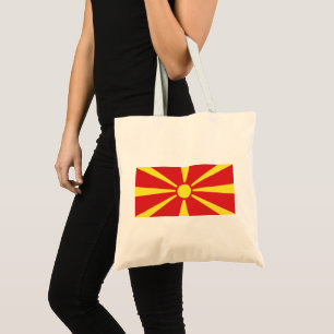 Flag of North Macedonia Tote Bag