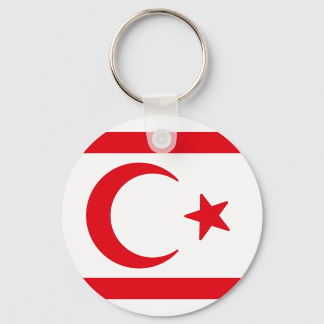 Flag of Northern Cyprus Key Ring (Front)