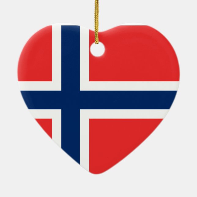Flag of Norway Ceramic Tree Decoration (Back)