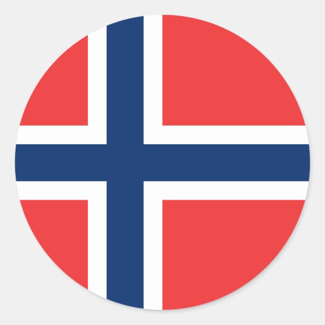Flag of Norway Classic Round Sticker (Front)