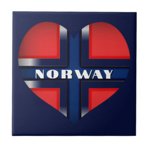Flag of Norway Cutout Ceramic Tile