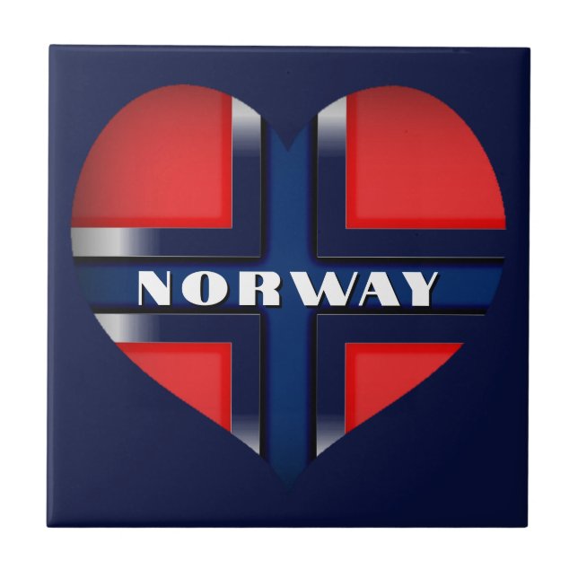 Flag of Norway Cutout Ceramic Tile (Front)