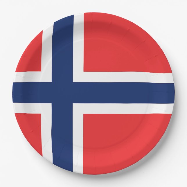 Flag of Norway Paper Plate (Front)